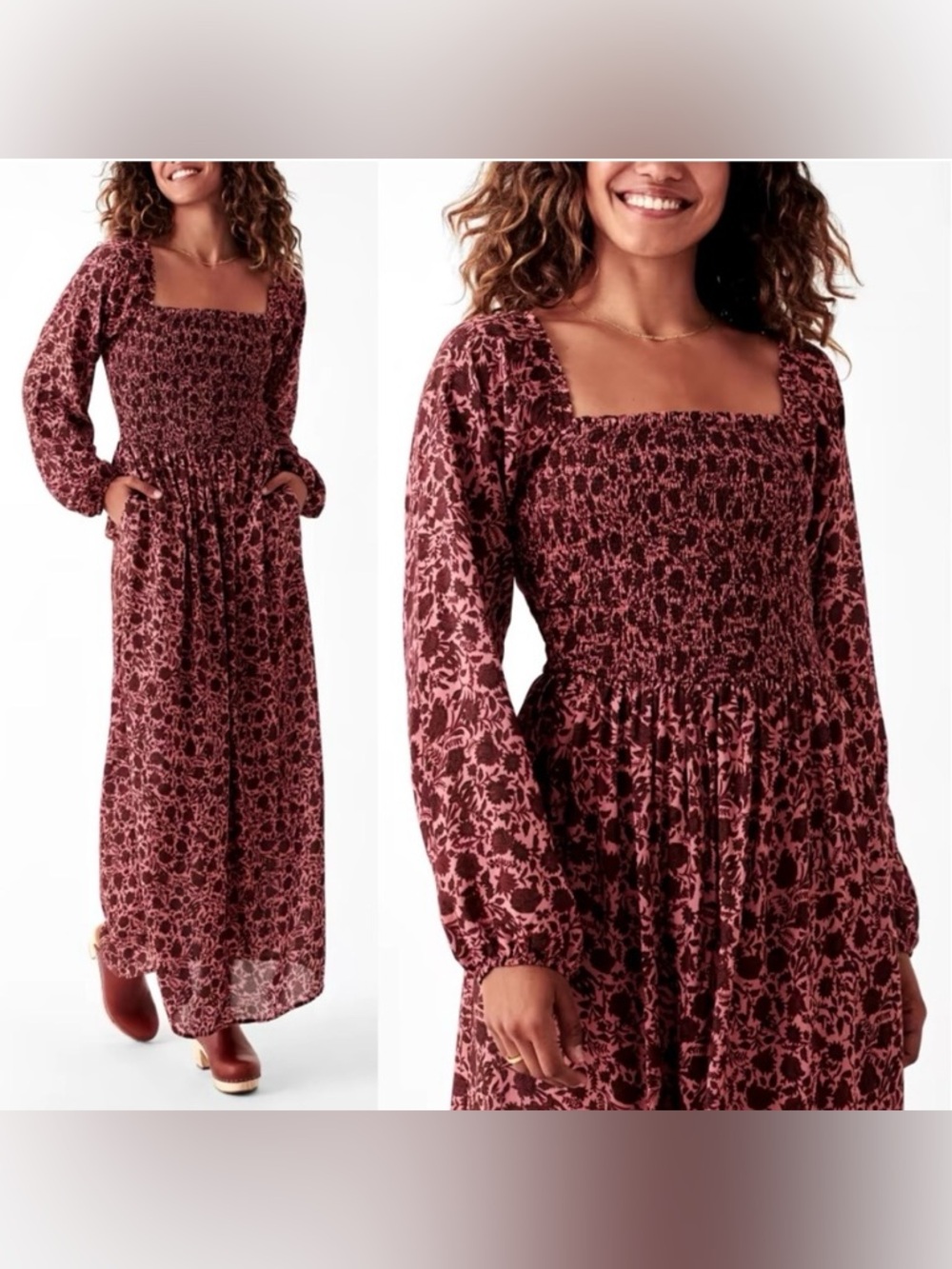 Faherty Women's Susanna Smocked Dress - Montserrat Floral, size m Medium,